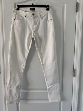 PAIGE Men's White Slim Straight Jeans - Clean Cut